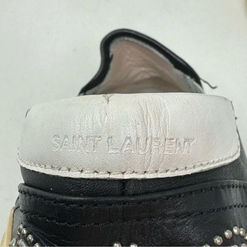 Authentic Saint Laurent Bandana Studded Leather Skate Shoes Noir size 36 - Picture 8 of 9